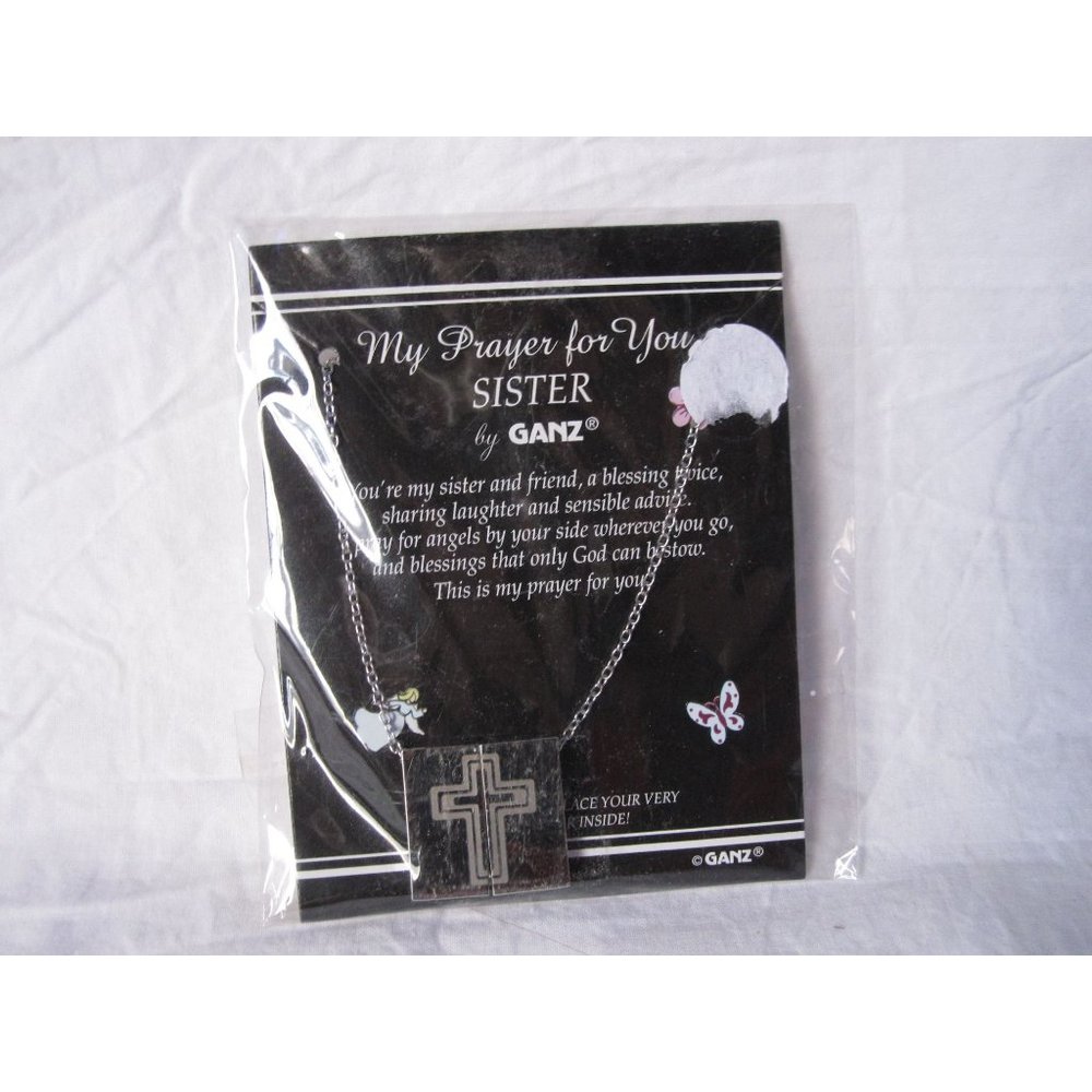 NEW My‎ Prayer For You Sister Cross by Ganz Silver Locket Necklace Beautiful!